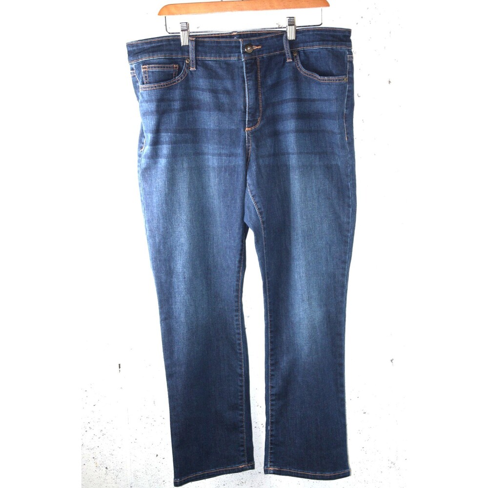 St Johns Bay Blue Jeans Womens sz16P Dark Wash Stretch Denim Casual Hi Rise - Picture 2 of 11